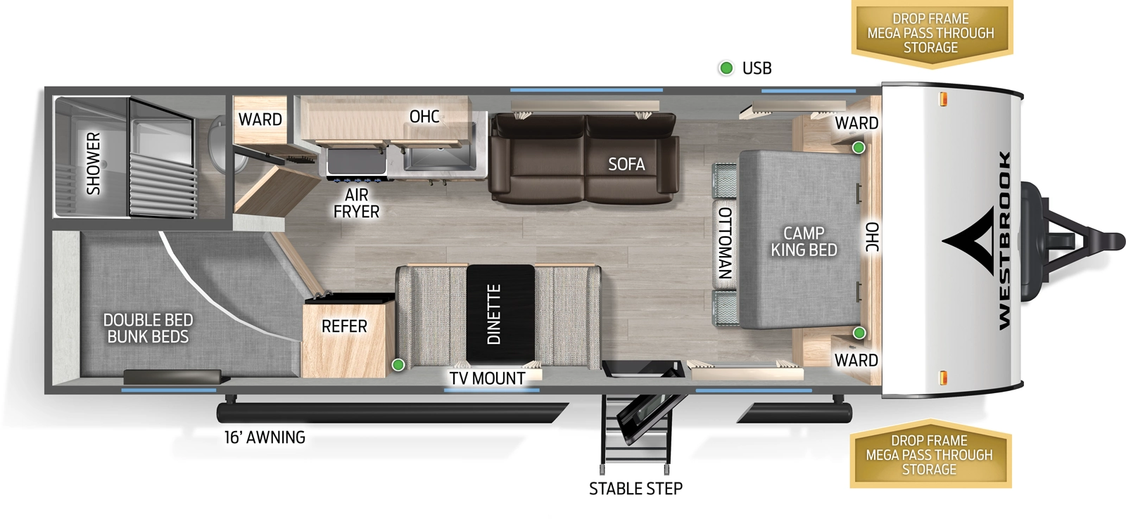 Westbrook 25BHCC Floorplan